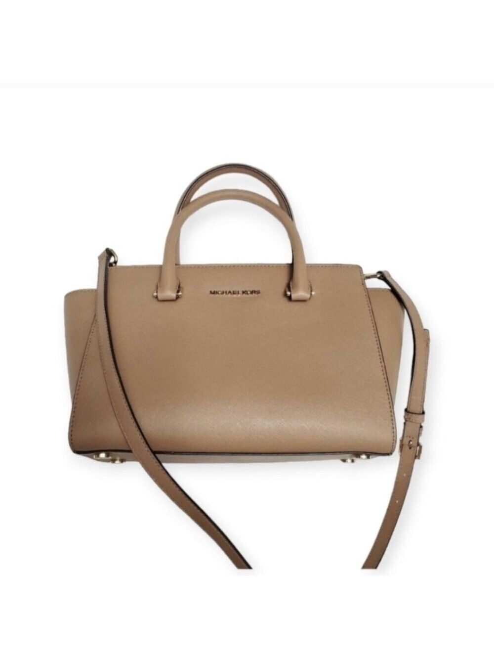 Michael Kors Selma Medium Saffiano Leather Satchel Brown